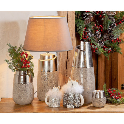 Βάζο ArteLibre Ασημί/Γκρι Κεραμικό 12x12x19.5cm - Hippiehome.gr