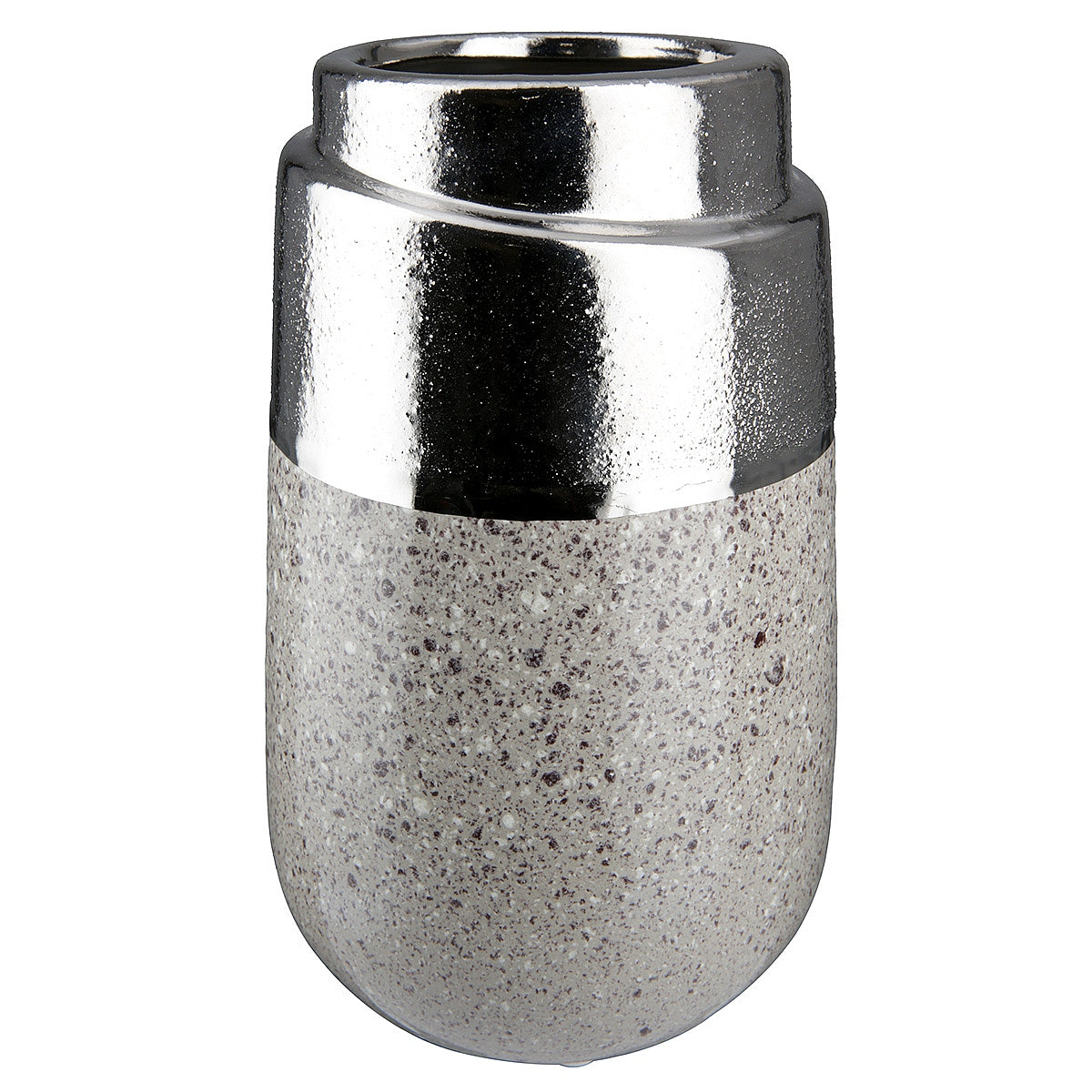 Βάζο ArteLibre Ασημί/Γκρι Κεραμικό 12x12x19.5cm - Hippiehome.gr