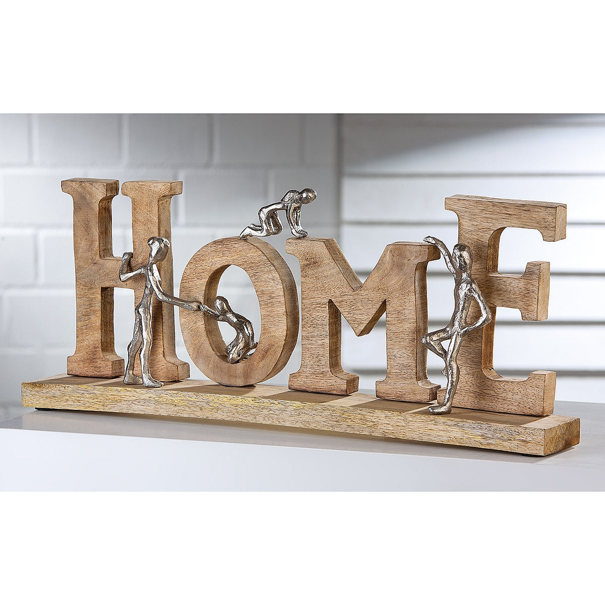 Διακοσμητικό ArteLibre 'Home' Φυσικό/Μπρονζέ Ξύλο/Αλουμίνιο 8x60x23.5cm - Hippiehome.gr