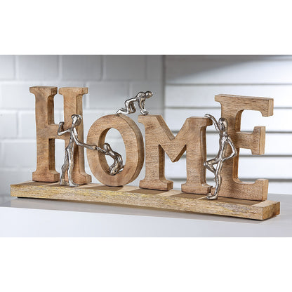 Διακοσμητικό ArteLibre 'Home' Φυσικό/Μπρονζέ Ξύλο/Αλουμίνιο 8x60x23.5cm - Hippiehome.gr