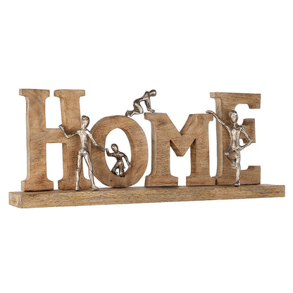 Διακοσμητικό ArteLibre 'Home' Φυσικό/Μπρονζέ Ξύλο/Αλουμίνιο 8x60x23.5cm - Hippiehome.gr