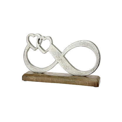 Διακοσμητικό ArteLibre Άπειρο Σε Βάση Ασημί/Φυσικό Αλουμίνιο/Ξύλο 5x32.5x19cm - Hippiehome.gr