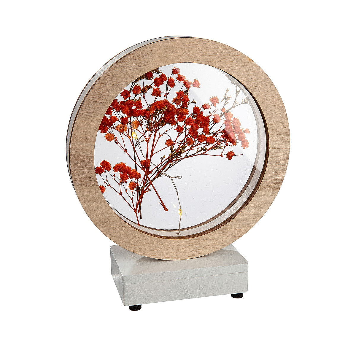 Διακοσμητικό ArteLibre Κύκλος Με Αποξηραμένα Άνθη Φωτιζόμενο LED Φυσικό MDF/Ξύλο 5.5x14.5x17cm Σε 4 Σχέδια - Hippiehome.gr