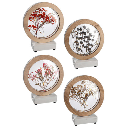 Διακοσμητικό ArteLibre Κύκλος Με Αποξηραμένα Άνθη Φωτιζόμενο LED Φυσικό MDF/Ξύλο 5.5x14.5x17cm Σε 4 Σχέδια - Hippiehome.gr