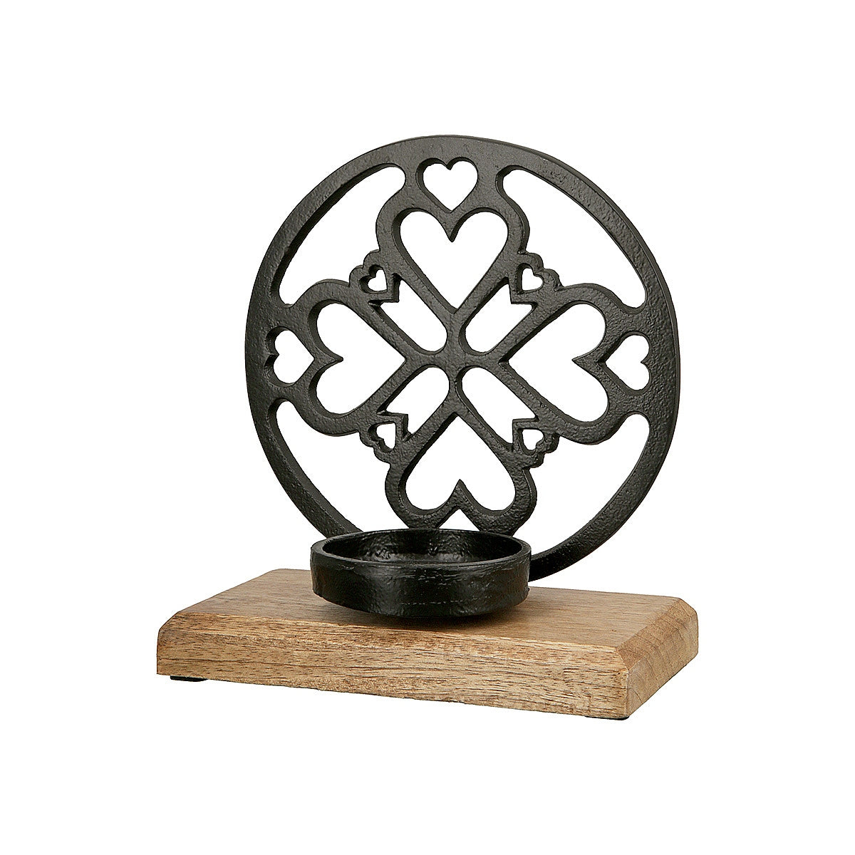 Θήκη Ρεσώ ArteLibre Με Διακοσμητικό Κύκλο Σε Βάση Μαύρο/Φυσικό Αλουμίνιο/Ξύλο 10x18x20cm Σε 3 Σχέδια - Hippiehome.gr