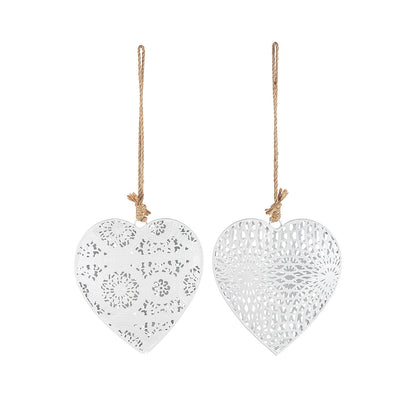 Διακοσμητικό Κρεμαστό ArteLibre Καρδιά Λευκό Μέταλλο 2x15x16cm Σε 2 Σχέδια - Hippiehome.gr
