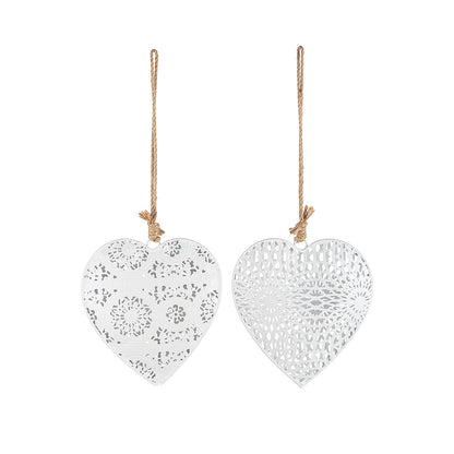 Διακοσμητικό Κρεμαστό ArteLibre Καρδιά Λευκό Μέταλλο 2x15x16cm Σε 2 Σχέδια - Hippiehome.gr