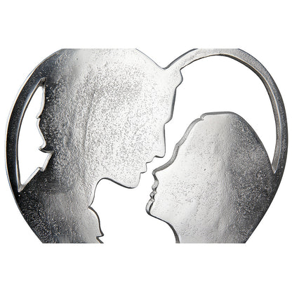 Διακοσμητικό ArteLibre Ερωτευμένοι Σε Βάση Ασημί/Φυσικό Αλουμίνιο/Ξύλο 5x24x26.5cm - Hippiehome.gr