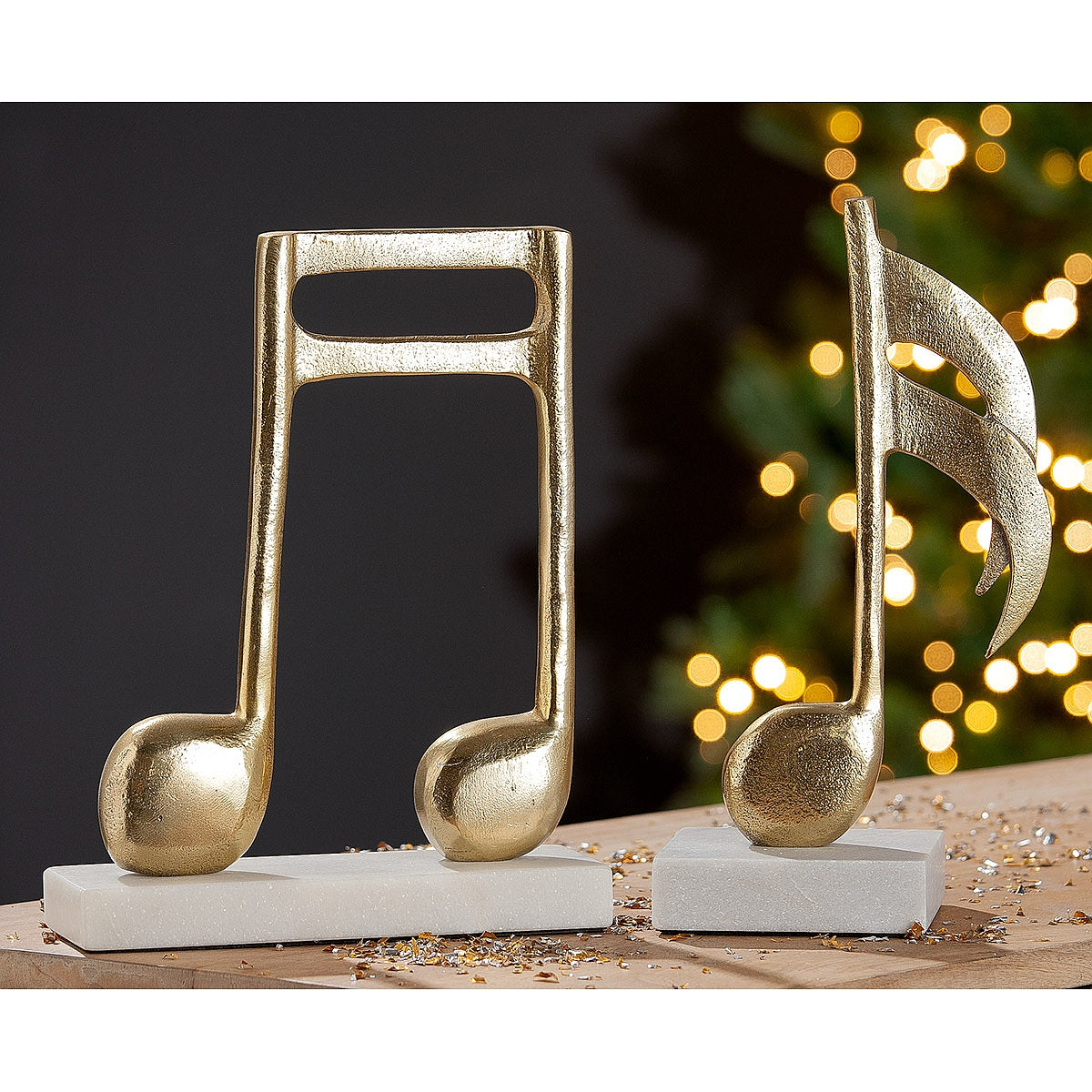 Διακοσμητικό ArteLibre Μουσική Νότα Σε Βάση Χρυσό/Λευκό Αλουμίνιο/Μάρμαρο 7.5x20x27cm - Hippiehome.gr