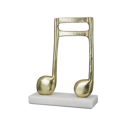 Διακοσμητικό ArteLibre Μουσική Νότα Σε Βάση Χρυσό/Λευκό Αλουμίνιο/Μάρμαρο 7.5x20x27cm - Hippiehome.gr