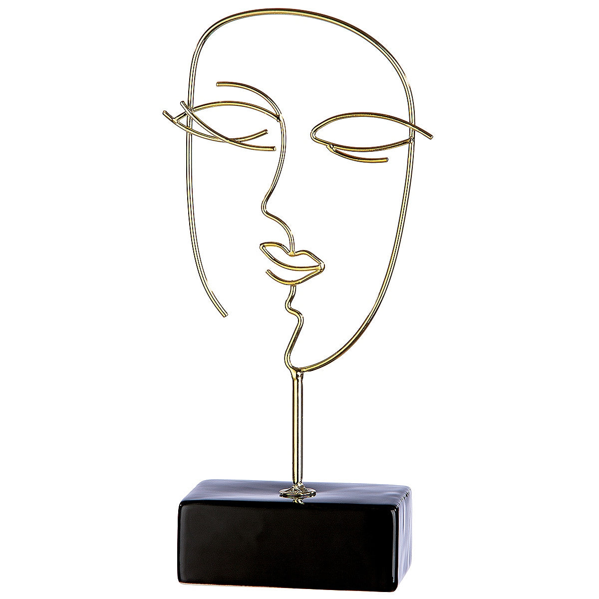 Διακοσμητικό ArteLibre Πρόσωπο Σε Βάση Χρυσό/Μαύρο Μέταλλο 8x18x37cm - Hippiehome.gr