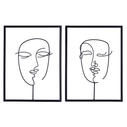 Διακοσμητικό ArteLibre Κορνίζα Πρόσωπο Μαύρο Μέταλλο 1.5x30x40cm Σε 2 Σχέδια - Hippiehome.gr