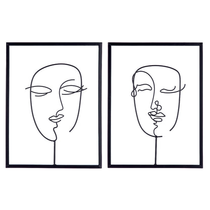 Διακοσμητικό ArteLibre Κορνίζα Πρόσωπο Μαύρο Μέταλλο 1.5x30x40cm Σε 2 Σχέδια - Hippiehome.gr