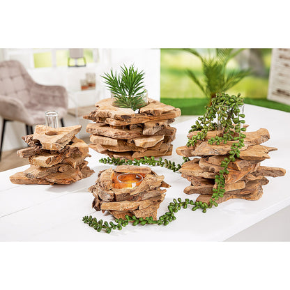 Διακοσμητικό ArteLibre Δοκιμαστικός Σωλήνας Σε Ξύλο Φυσικό Ξύλο 16cm - Hippiehome.gr