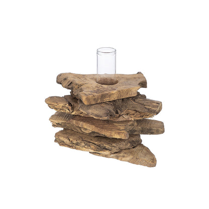 Διακοσμητικό ArteLibre Δοκιμαστικός Σωλήνας Σε Ξύλο Φυσικό Ξύλο 16cm - Hippiehome.gr