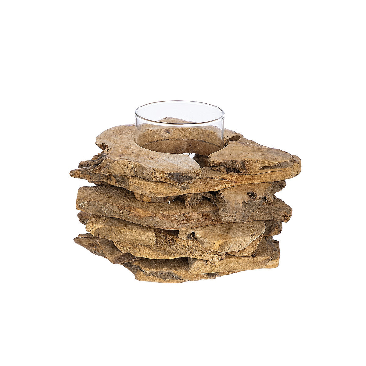 Διακοσμητικό Σύνθεση Βάζο Σε Ξύλα Φυσικό Ξύλο 18cm - Hippiehome.gr