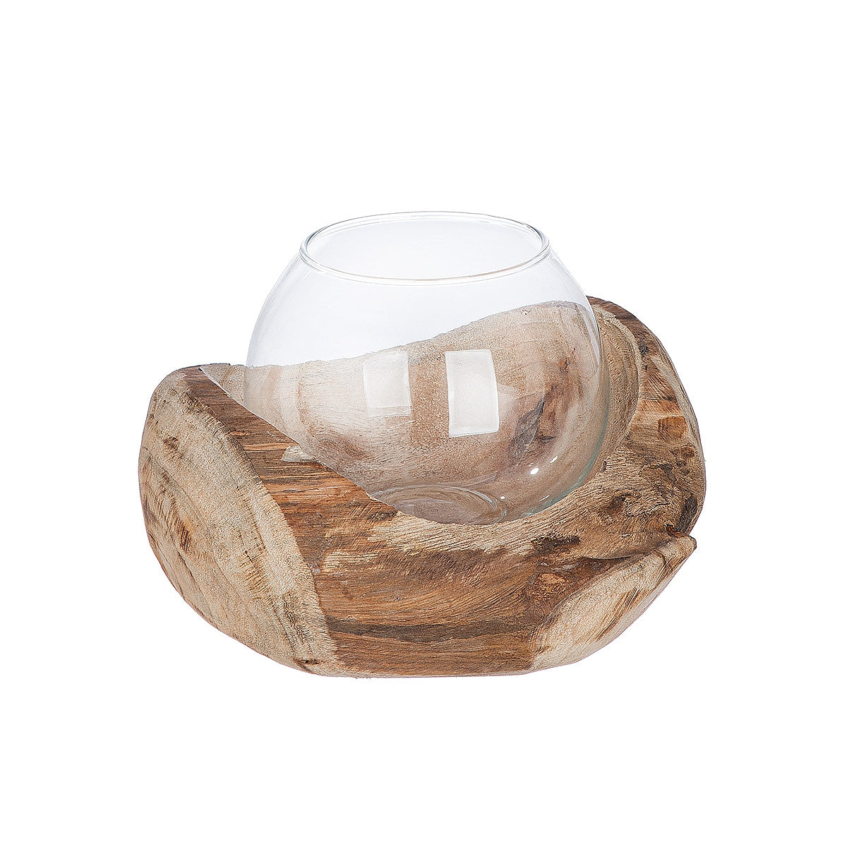 Διακοσμητικό Σύνθεση Βάζο Σε Ξύλο Φυσικό Ξύλο 15x18x11cm - Hippiehome.gr