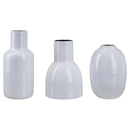 Βάζο Ανοιχτό Μπλε Μέταλλο 6.5x7.5x11.5cm Σε 3 Σχέδια - Hippiehome.gr