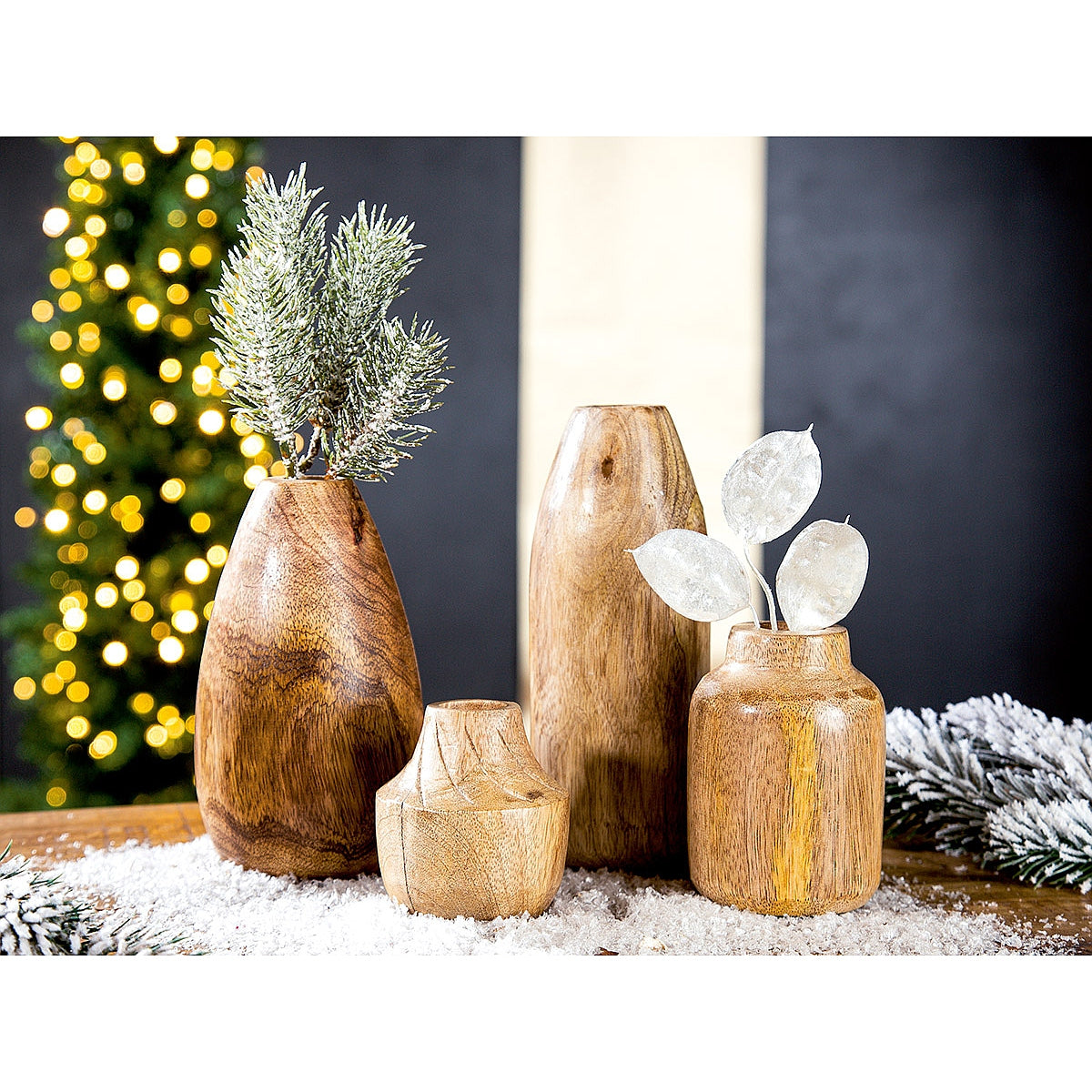 Βάζο ArteLibre Καφέ Ξύλο 18cm - Hippiehome.gr