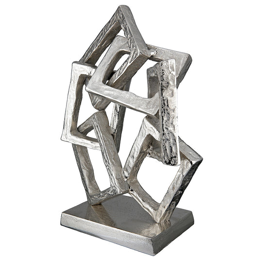 Διακοσμητικό ArteLibre Τετράγωνα Ασημί Αλουμίνιο 13.5x34x37cm - Hippiehome.gr