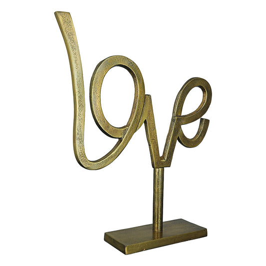 Διακοσμητικό ArteLibre 'Love' Σε Βάση Αντικέ Χρυσό Αλουμίνιο 7.5x30x37cm - Hippiehome.gr