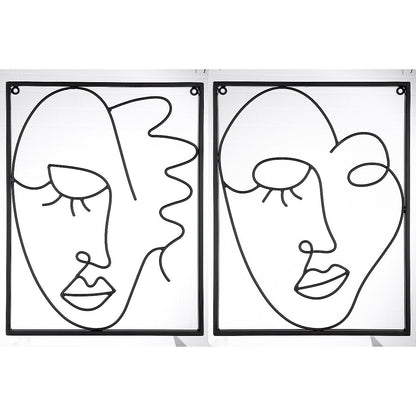 Διακοσμητικό Τοίχου Κορνίζα ArteLibre Πρόσωπο Μαύρο Μέταλλο 1.5x30x40cm Σε 2 Σχέδια - Hippiehome.gr
