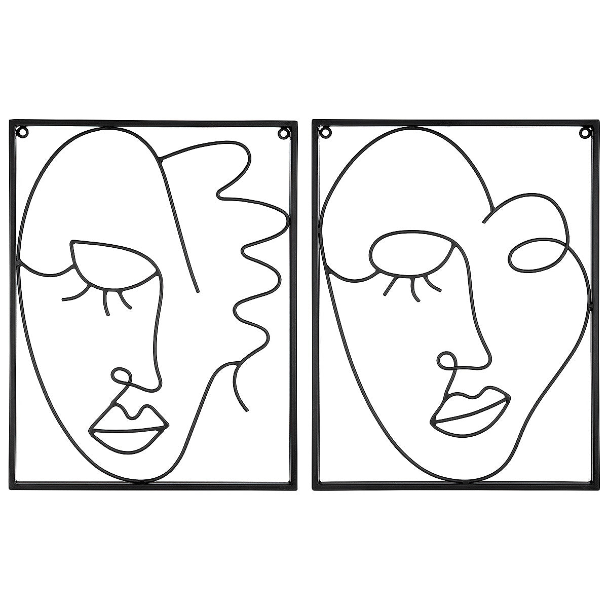 Διακοσμητικό Τοίχου Κορνίζα ArteLibre Πρόσωπο Μαύρο Μέταλλο 1.5x30x40cm Σε 2 Σχέδια - Hippiehome.gr