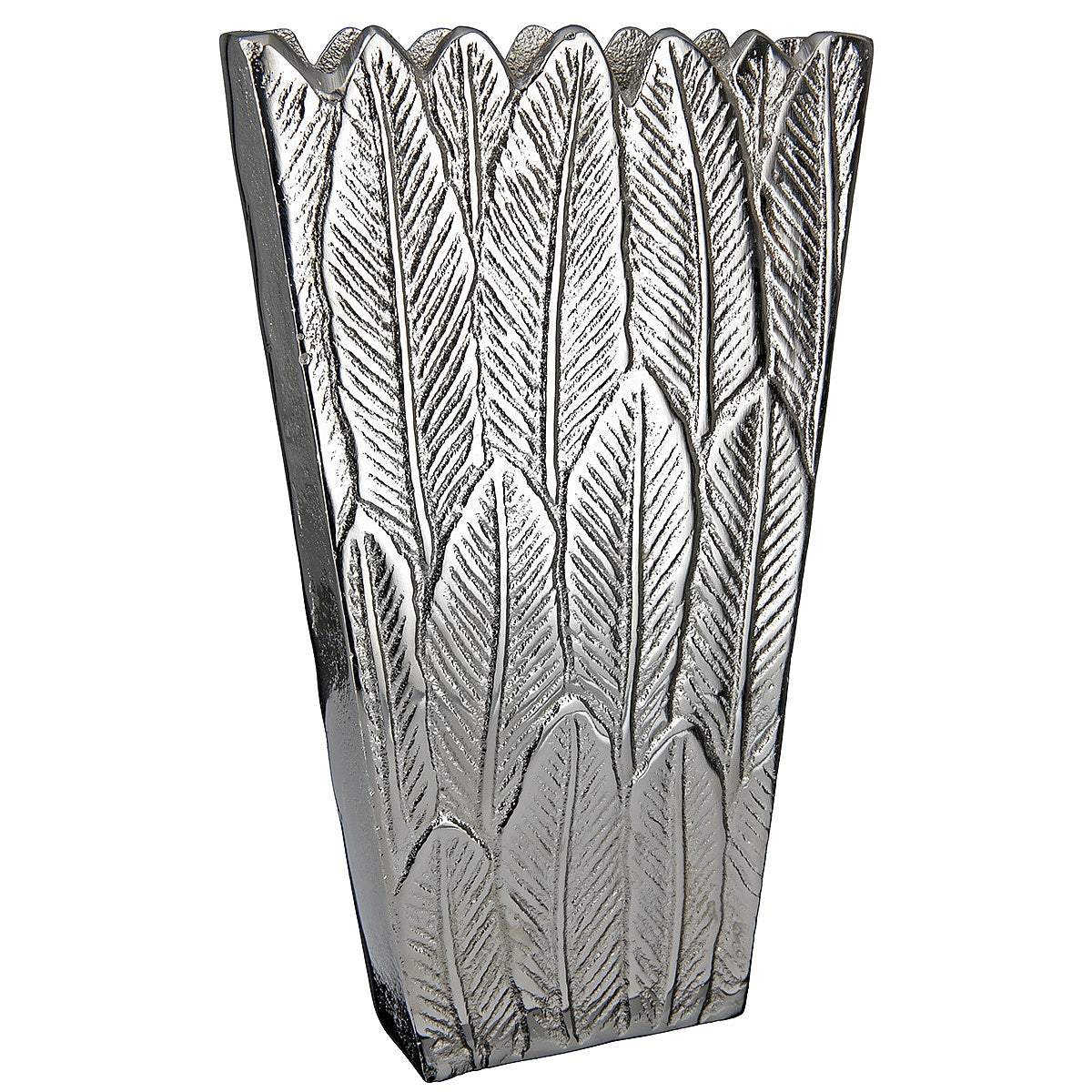 Βάζο ArteLibre Φτερά Ασημί Αλουμίνιο 6x16x26.5cm - Hippiehome.gr