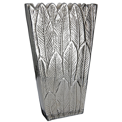 Βάζο ArteLibre Φτερά Ασημί Αλουμίνιο 6x16x26.5cm - Hippiehome.gr