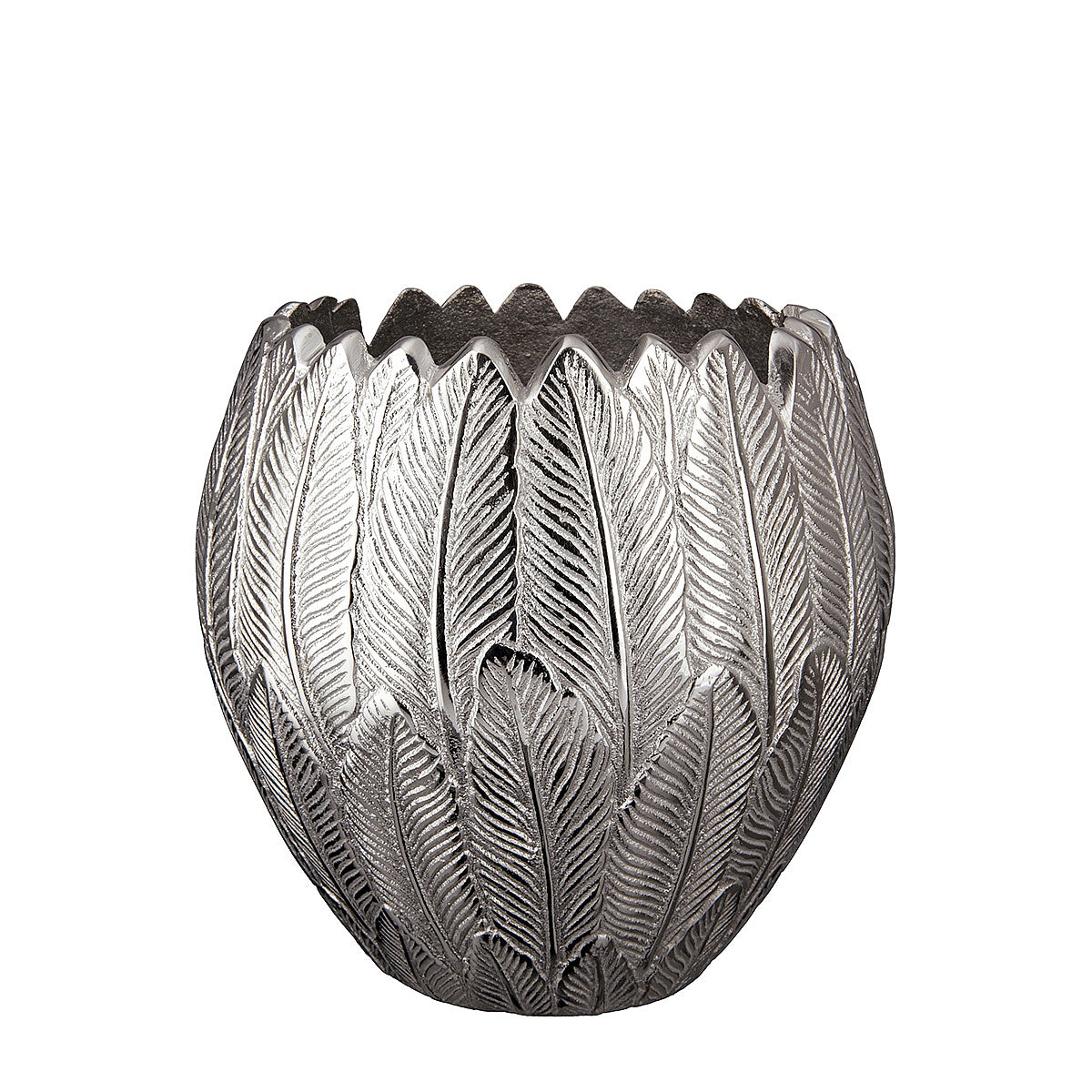 Βάζο ArteLibre Φτερά Ασημί Αλουμίνιο 21.5cm - Hippiehome.gr