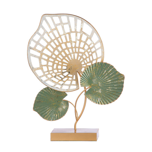 Διακοσμητικό ArteLibre Φύλλα Χρυσό/Πράσινο Μέταλλο 10x40x50cm - Hippiehome.gr