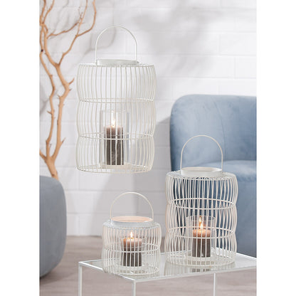 Φανάρι ArteLibre Κλουβί Λευκό Μέταλλο 23cm - Hippiehome.gr