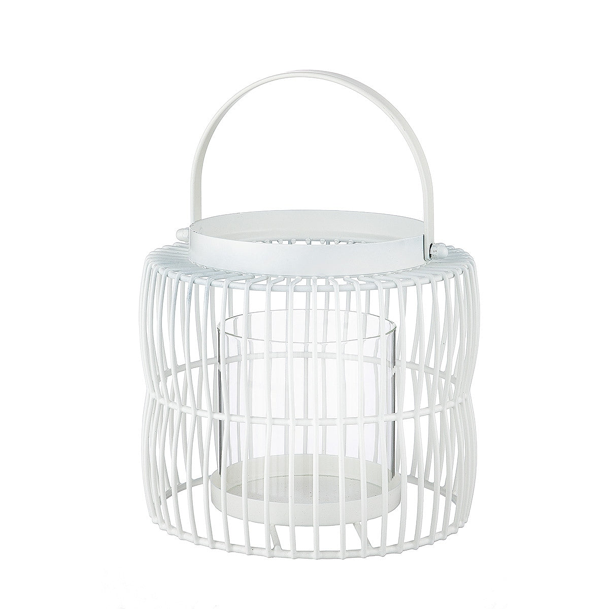 Φανάρι ArteLibre Κλουβί Λευκό Μέταλλο 23cm - Hippiehome.gr