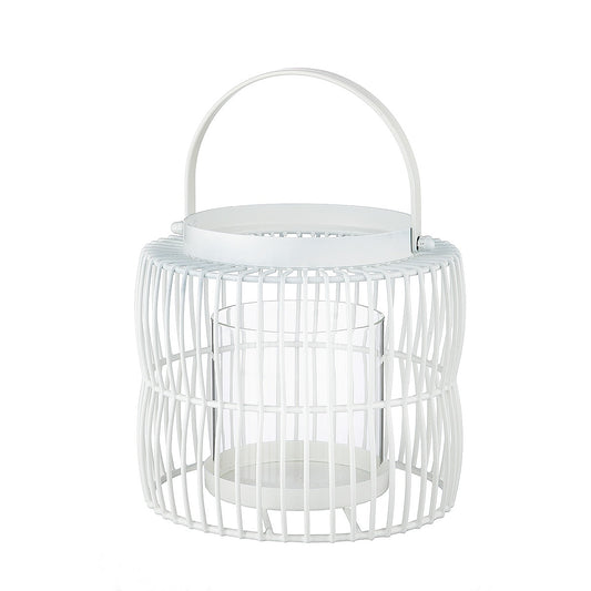 Φανάρι ArteLibre Κλουβί Λευκό Μέταλλο 23cm - Hippiehome.gr