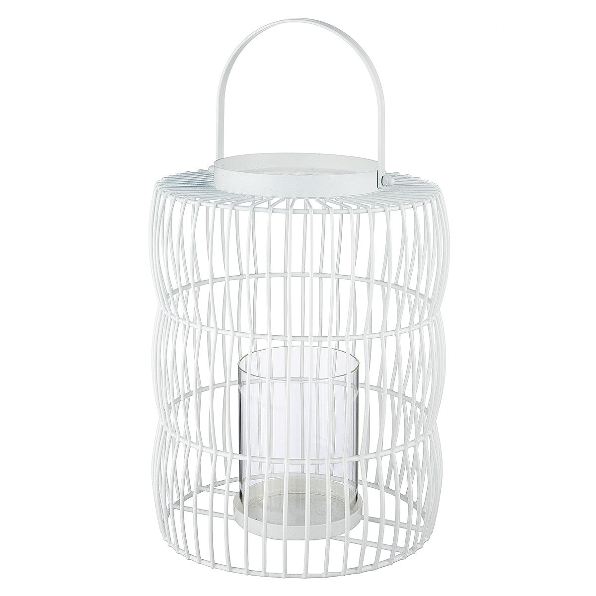 Φανάρι ArteLibre Κλουβί Λευκό Μέταλλο 44cm - Hippiehome.gr