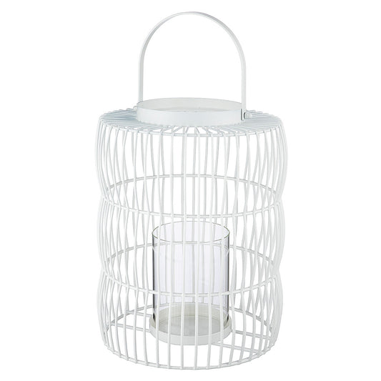 Φανάρι ArteLibre Κλουβί Λευκό Μέταλλο 44cm - Hippiehome.gr