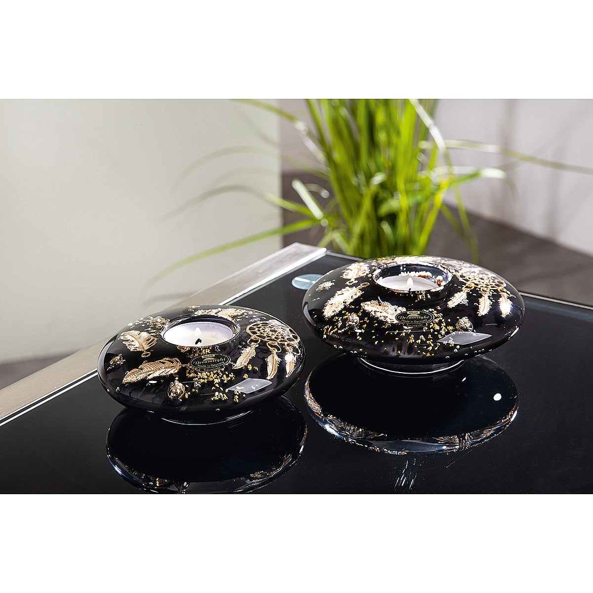 Θήκη Ρεσώ ArteLibre Μαύρο/Χρυσό Γυαλί 5cm - Hippiehome.gr