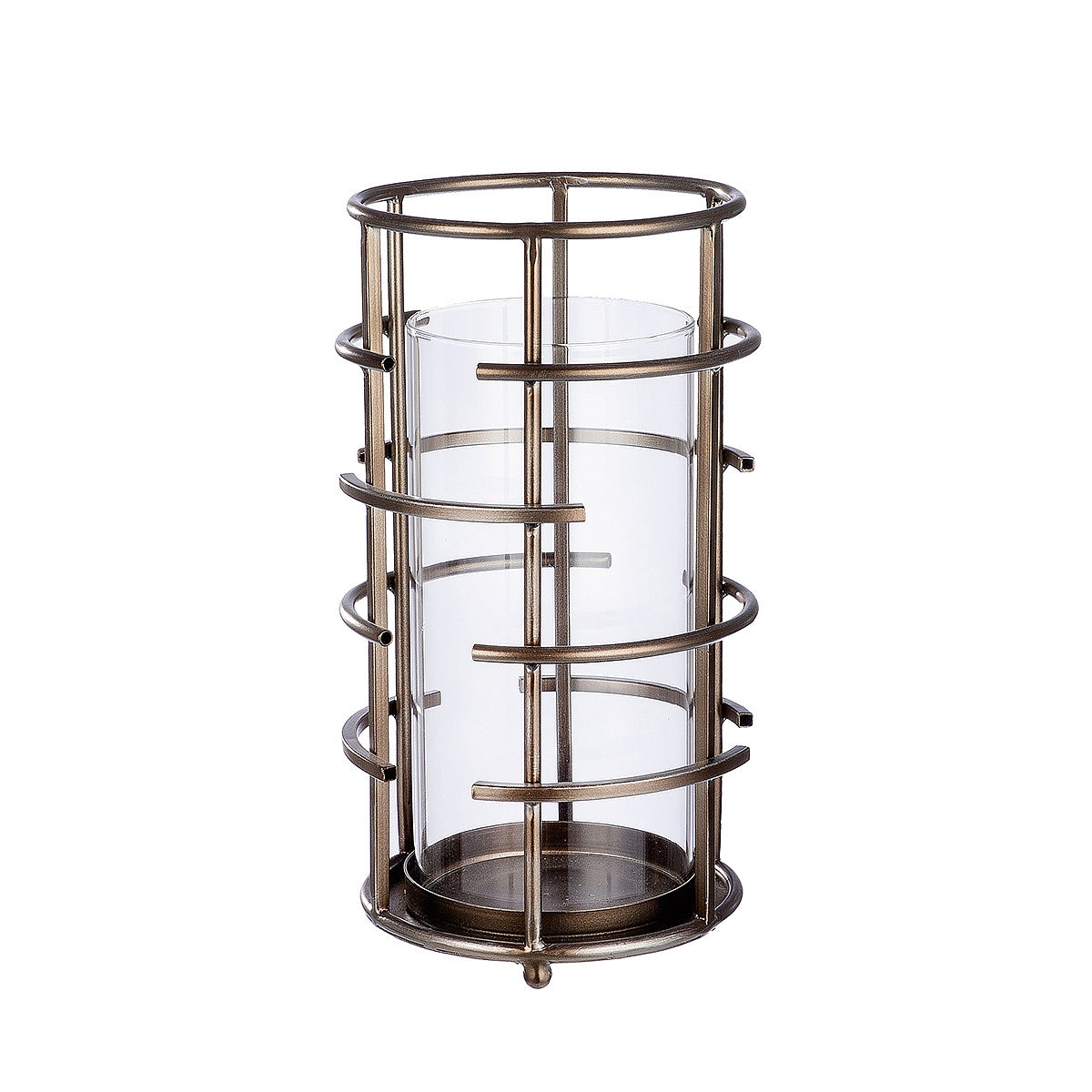 Φανάρι ArteLibre Σαμπανί/Διάφανο Μέταλλο/Γυαλί 31.5cm - Hippiehome.gr