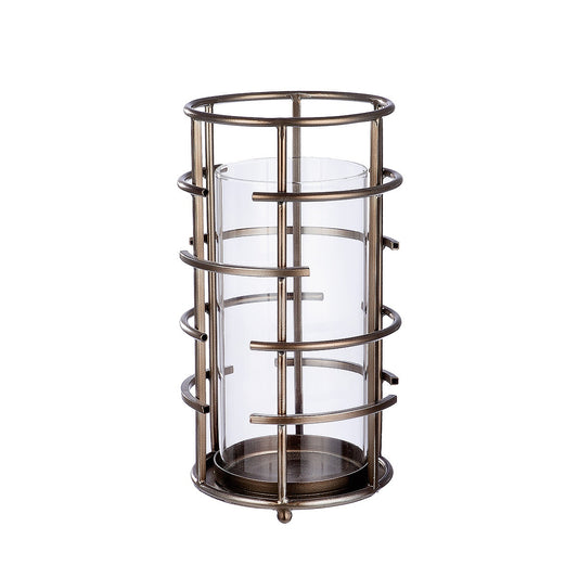 Φανάρι ArteLibre Σαμπανί/Διάφανο Μέταλλο/Γυαλί 31.5cm - Hippiehome.gr