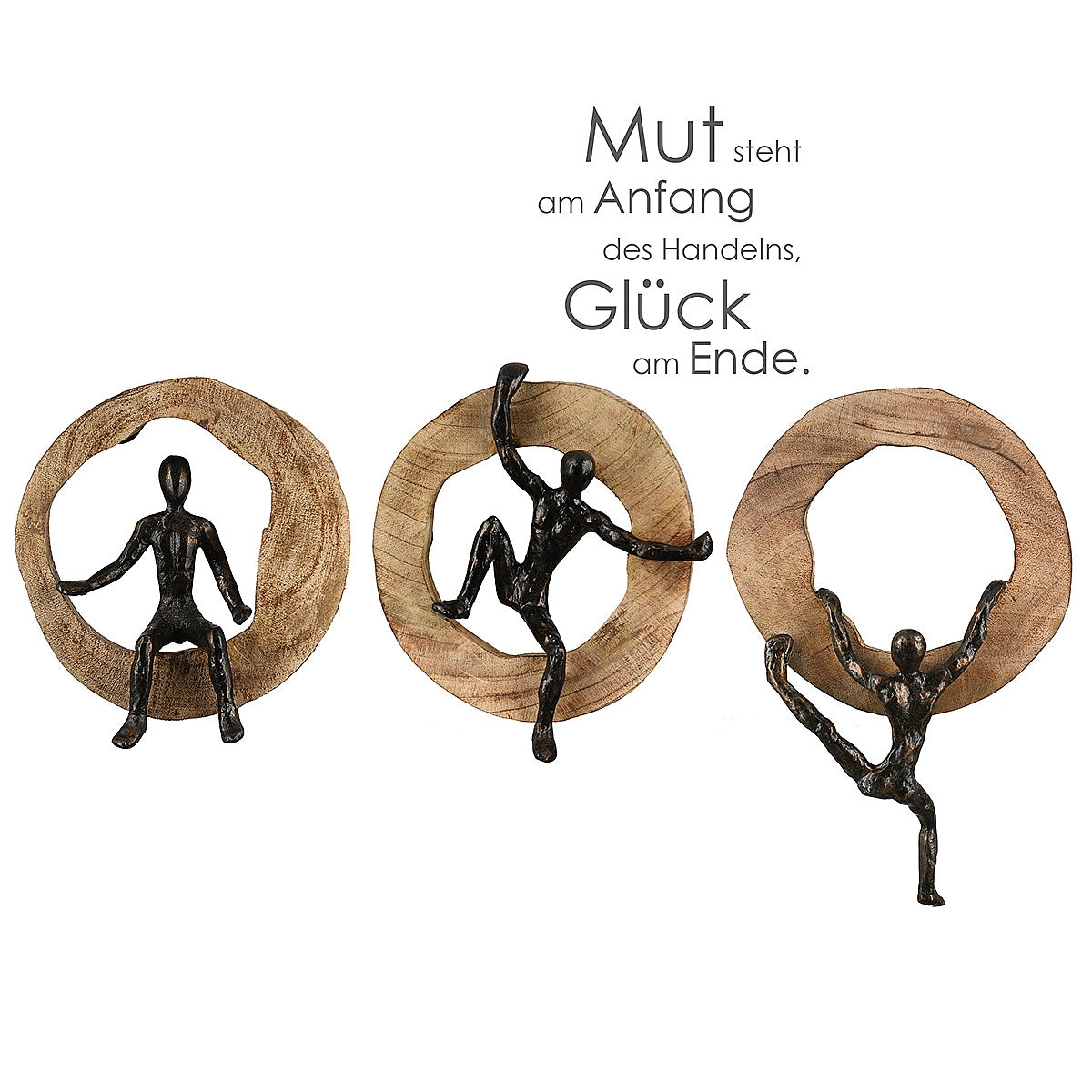 Διακοσμητικό ArteLibre Φιγούρα Σε Κορμό Μπρονζέ/Φυσικό Αλουμίνιο/Ξύλο 7x18x28cm Σε 3 Σχέδια - Hippiehome.gr