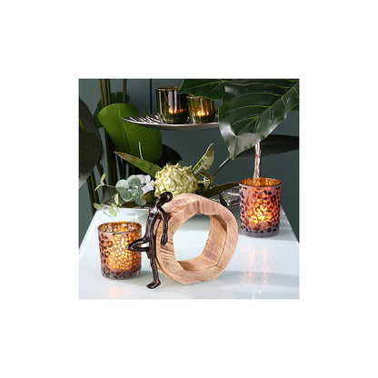 Διακοσμητικό ArteLibre Φιγούρα Σε Κύκλο Μπρονζέ/Φυσικό Αλουμίνιο/Ξύλο 7x19x19cm Σε 3 Σχέδια - Hippiehome.gr