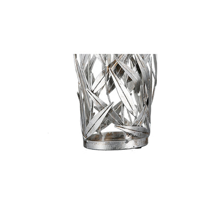 Κηροπήγιο ArteLibre Φυλλωσιά Αντικέ Ασημί Μέταλλο 43cm - Hippiehome.gr