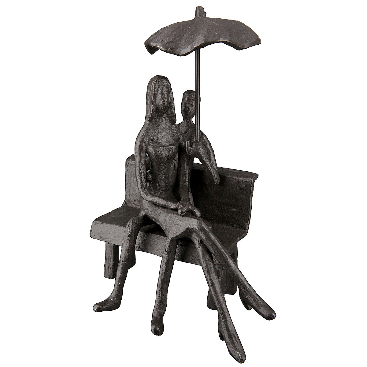 Διακοσμητικό ArteLibre Ζευγάρι Σε Παγκάκι Καφέ Μέταλλο 12x14x19cm - Hippiehome.gr