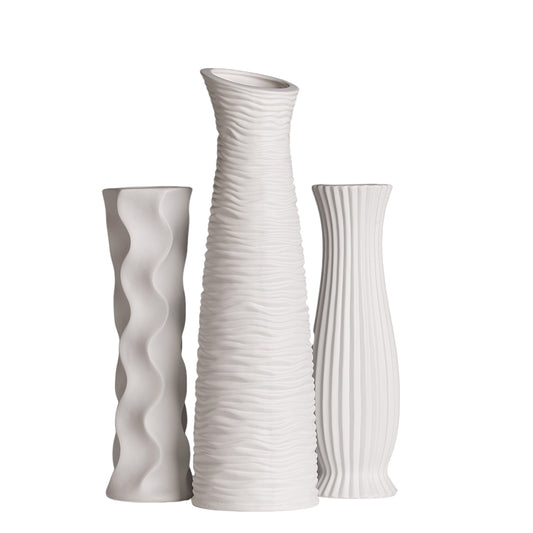 Βάζο ArteLibre Λευκό Κεραμικό 46cm Σε 3 Σχέδια - Hippiehome.gr