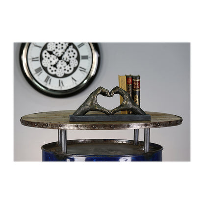 Διακοσμητικό ArteLibre Χέρια Σχηματίζουν Καρδιά Ασημί Κεραμικό 10x45x15cm - Hippiehome.gr