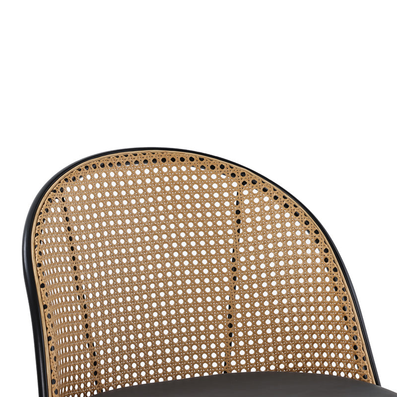 Σκαμπό μπαρ Kace pakoworld pe rattan φυσικό-ανθρακί pu-μαύρο μέταλλο 43x55x102εκ - Hippiehome.gr