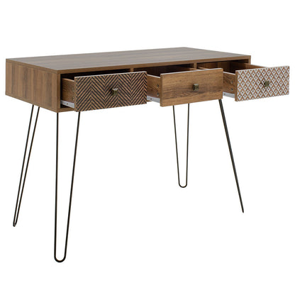 Κονσόλα Boho pakoworld καρυδί με μεταλλικά πόδια 100x50,5x74,5εκ - Hippiehome.gr