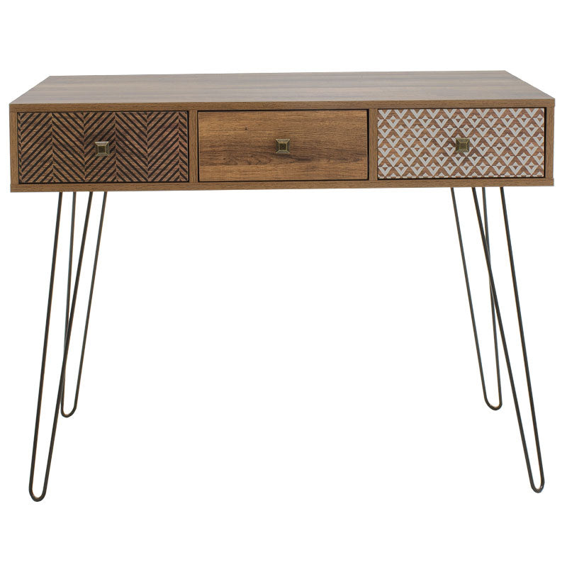 Κονσόλα Boho pakoworld καρυδί με μεταλλικά πόδια 100x50,5x74,5εκ - Hippiehome.gr
