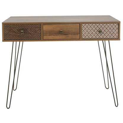 Κονσόλα Boho pakoworld καρυδί με μεταλλικά πόδια 100x50,5x74,5εκ - Hippiehome.gr