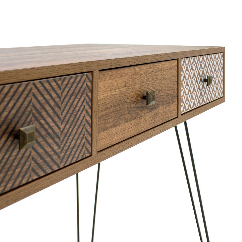 Κονσόλα Boho pakoworld καρυδί με μεταλλικά πόδια 100x50,5x74,5εκ - Hippiehome.gr